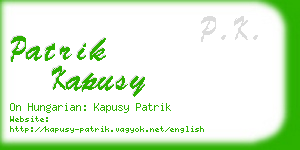 patrik kapusy business card